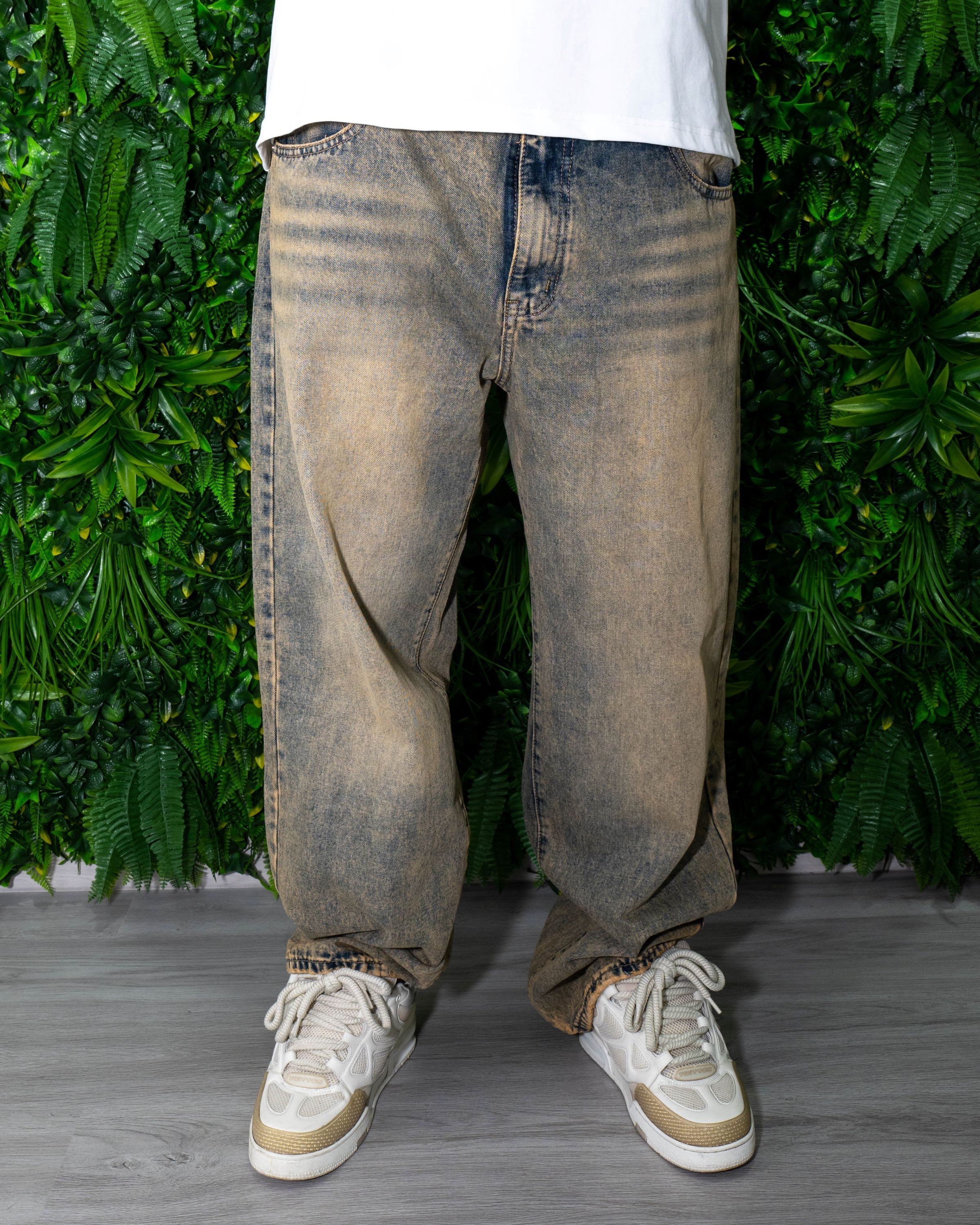 Jeans baggy sabbiato