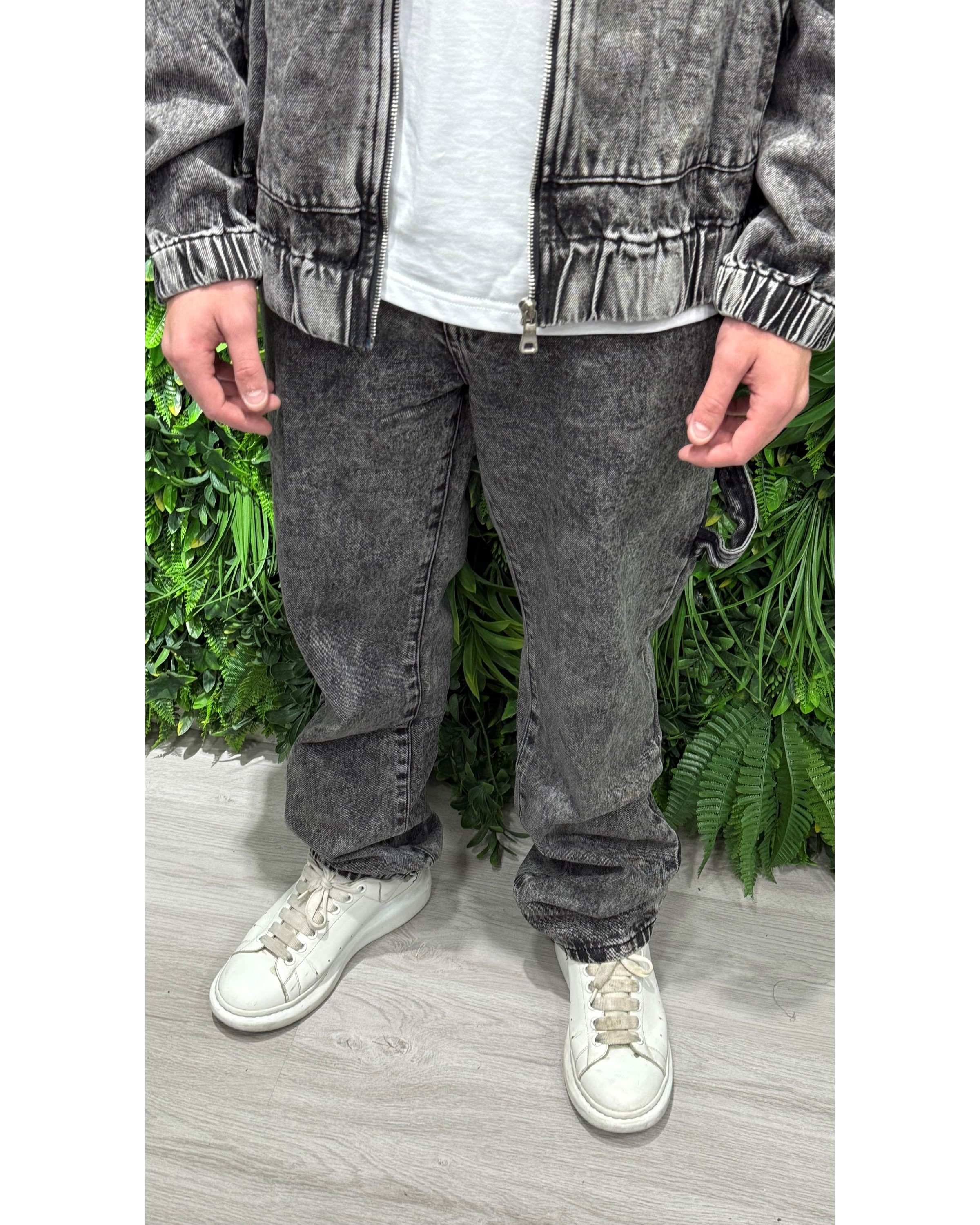 coordinato in jeans stone washed