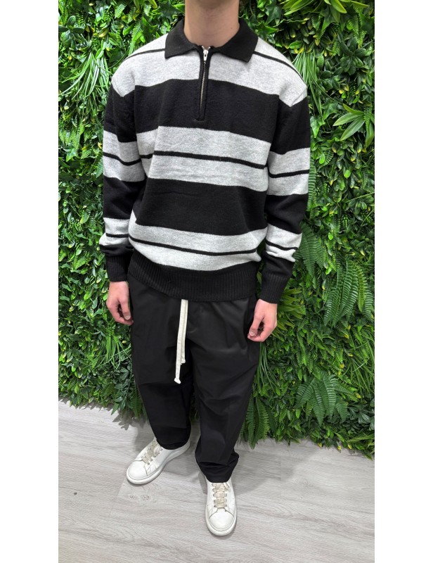 Maglione a righe grigio