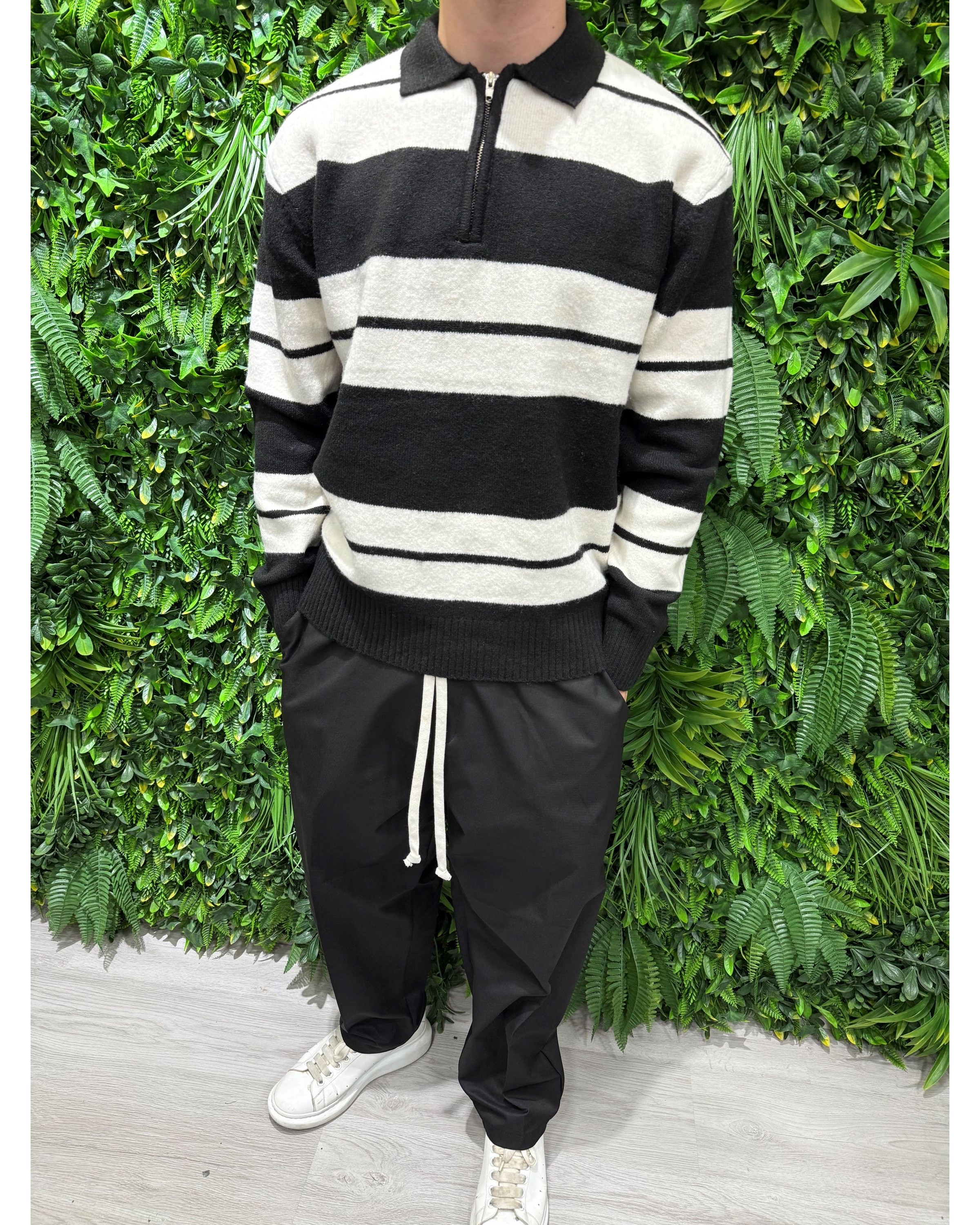 Maglione a righe bianco