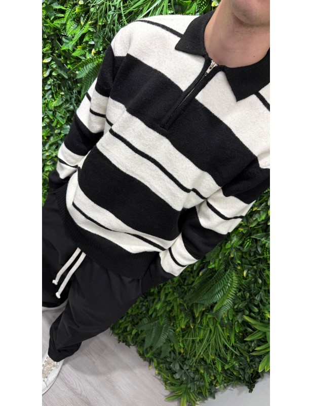 Maglione a righe bianco