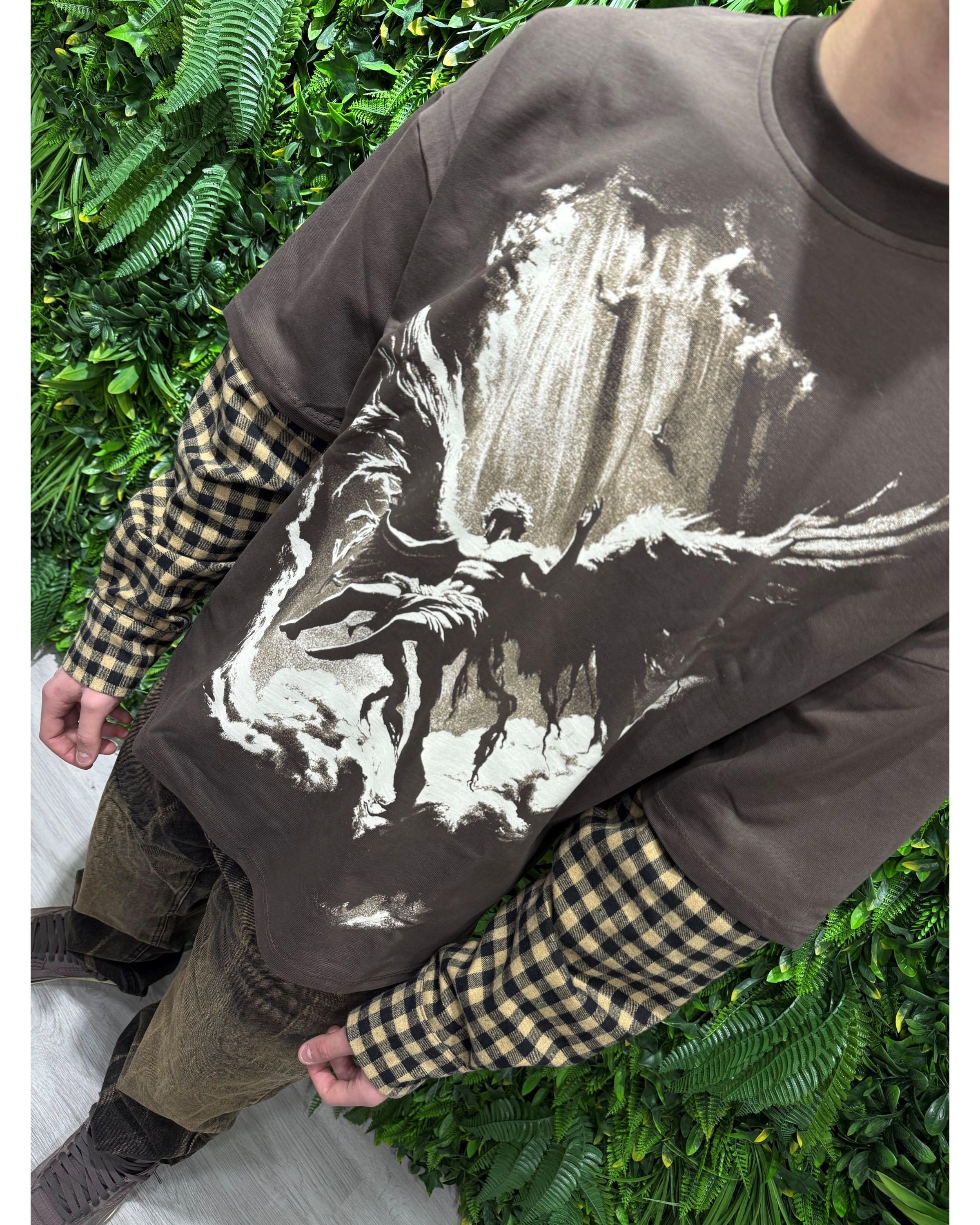 T-shirt doppia manica over