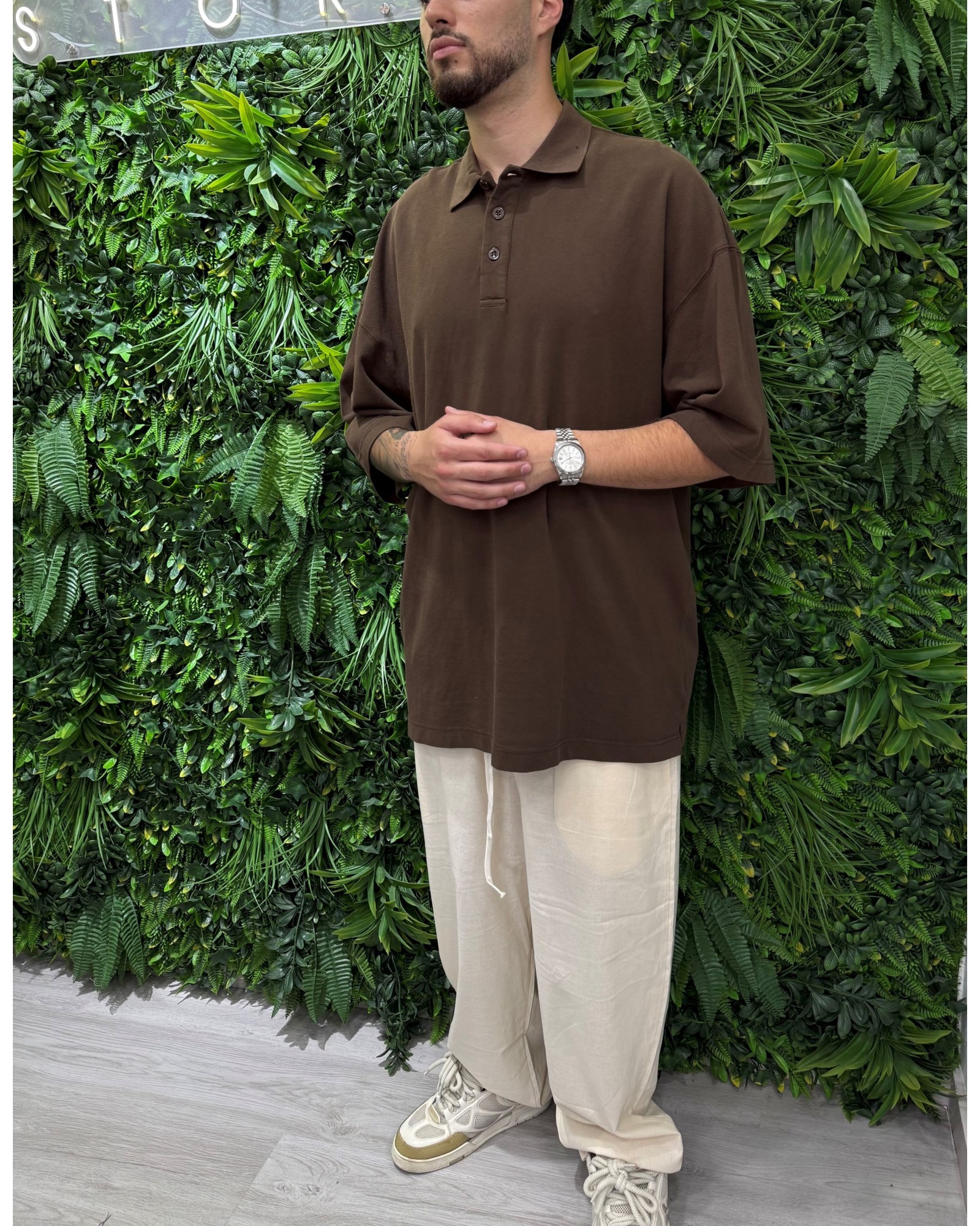 Polo over marrone