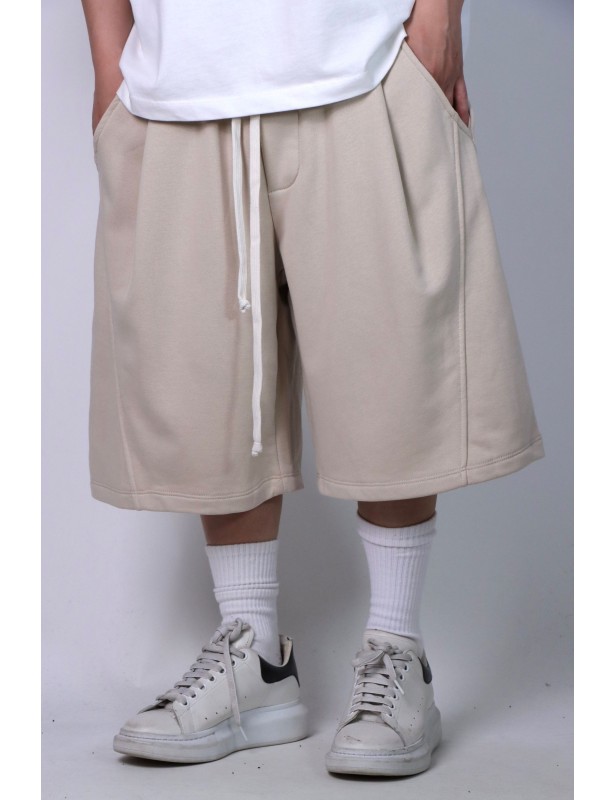 Pantaloncino tuta over beige
