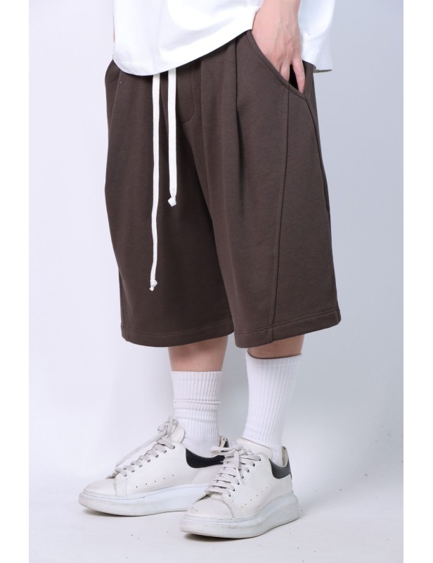 Pantaloncino tuta over marrone