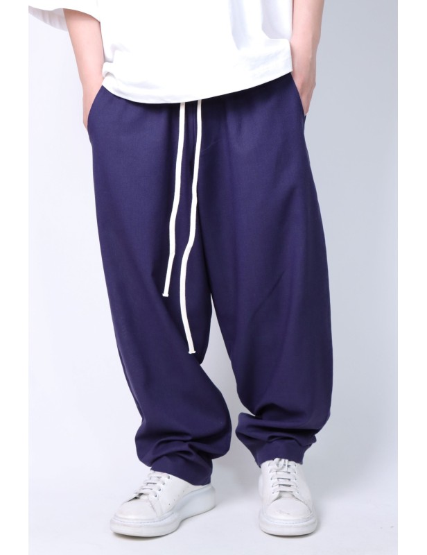 Pantalaccio baggy lino blu