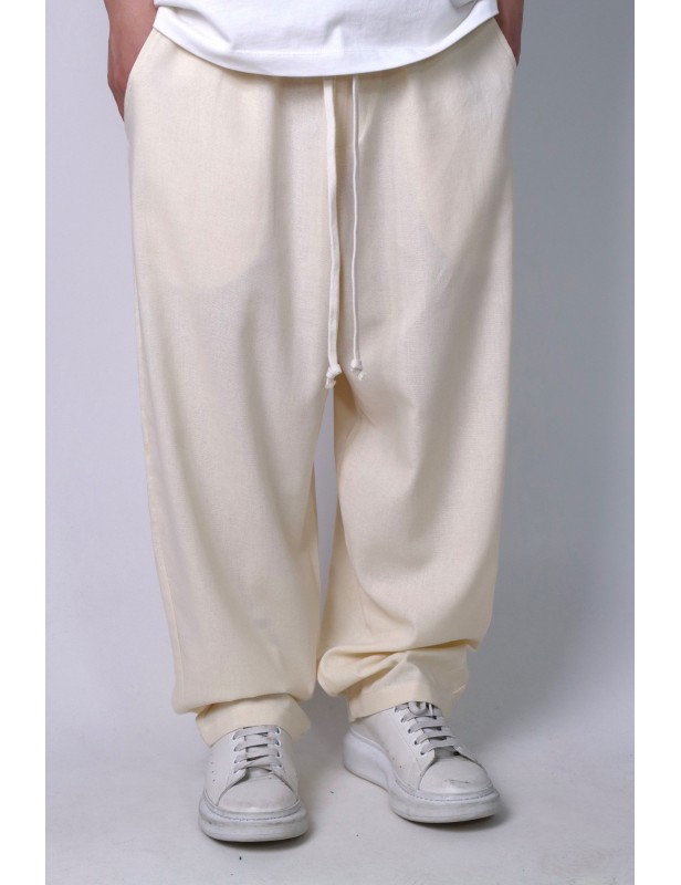 Pantalaccio baggy lino beige