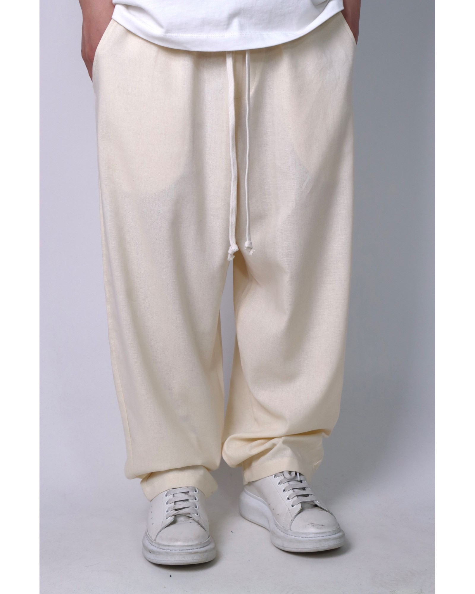 Pantalaccio baggy lino beige