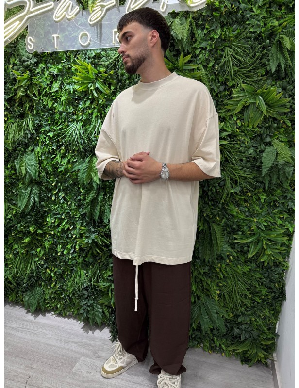 Pantalaccio baggy lino marrone