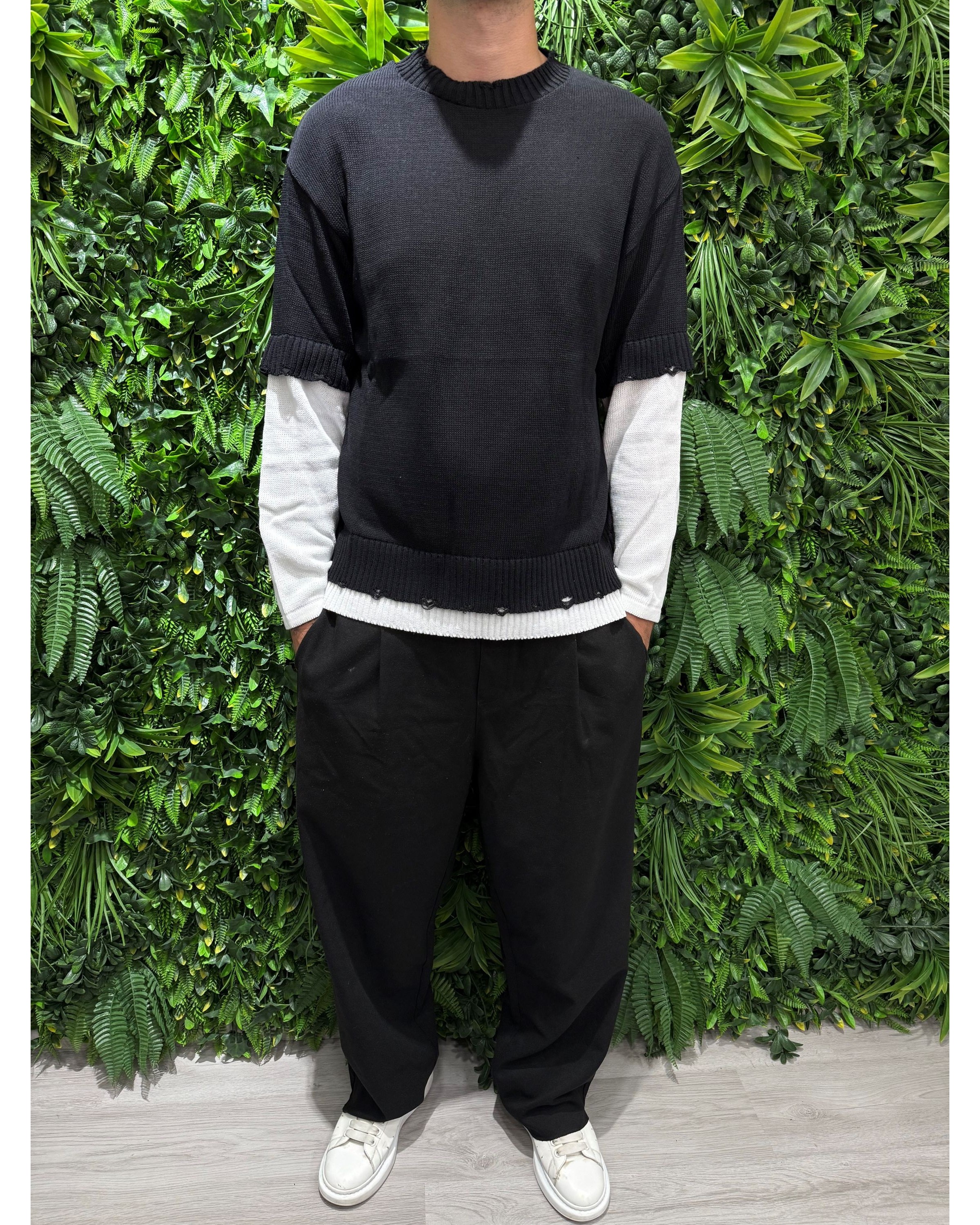 Maglione doppia manica